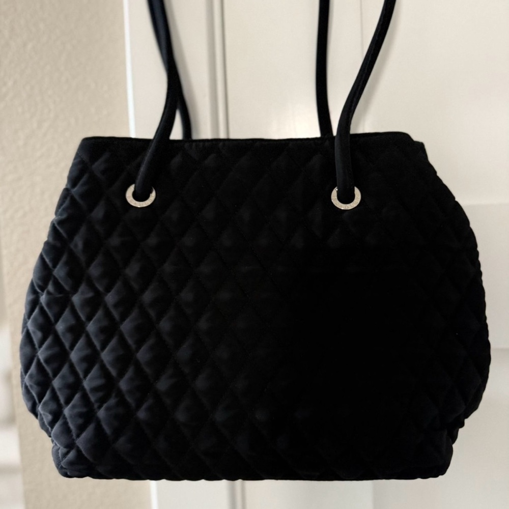 Vera Bradley Elegant Black Quilted Tote Bag